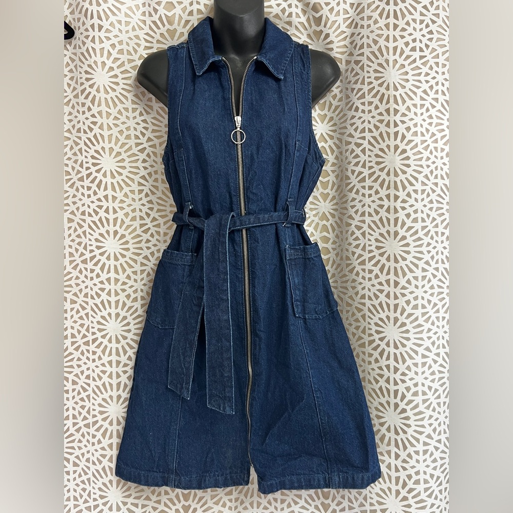 Topshop Moto Blue Denim Dress